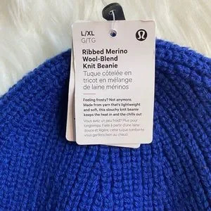 NWT lululemon ribbed merino wool blend beanie psychic blue size L/XL lululemon athletica | Accessories | Nwt Lululemon Ribbed  main image 3